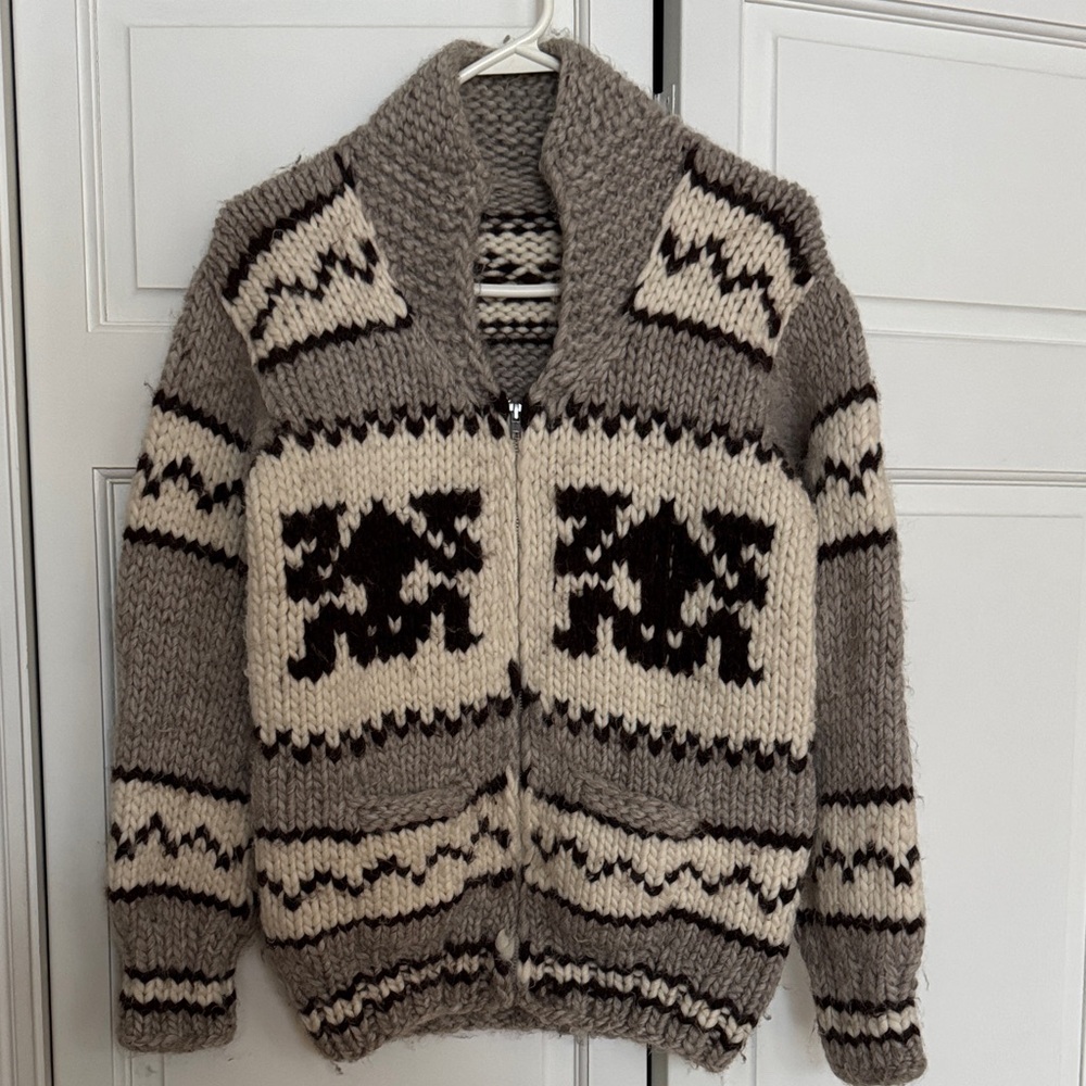 Hand knit Cowichan sweater. XS/S